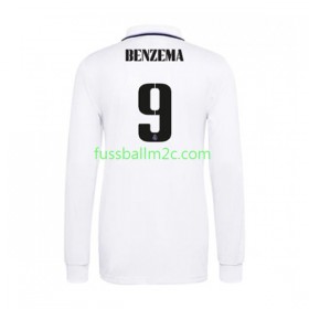 Fußballtrikots Real Madrid Karim Benzema 9 Heim Trikotsatz 2022-2023 Langarm